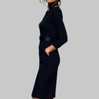 Marienne Midi Fitted Dress with Belt – Office Elegance