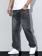 Relaxed Straight Leg Jeans - Everyday Casual Denim Fit