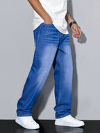 Relaxed Straight Leg Jeans - Everyday Casual Denim Fit