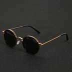 Round Metal Frame Sunglasses - Minimalist Everyday Eyewear Retro-Inspired Lightweight Sunglasses for Daily Styling