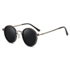 Round Metal Frame Sunglasses - Minimalist Everyday Eyewear Retro-Inspired Lightweight Sunglasses for Daily Styling
