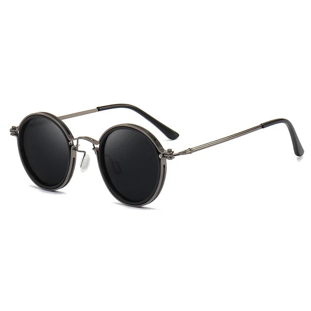 Round Metal Frame Sunglasses - Minimalist Everyday Eyewear Retro-Inspired Lightweight Sunglasses for Daily Styling