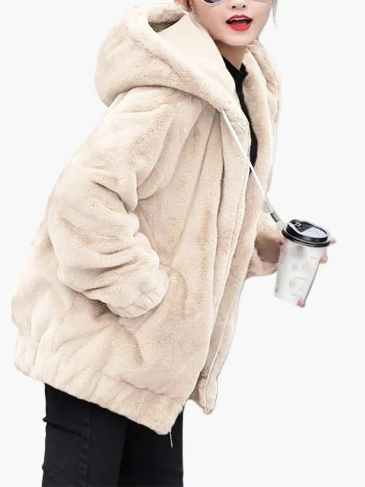 Maisie | Women's Oversized Fleece Jacket – Cosy Hooded Winter Coat