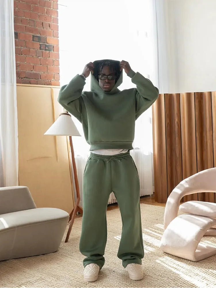 Men’s Casual Hoodie and Trousers Set – Comfortable Tracksuit