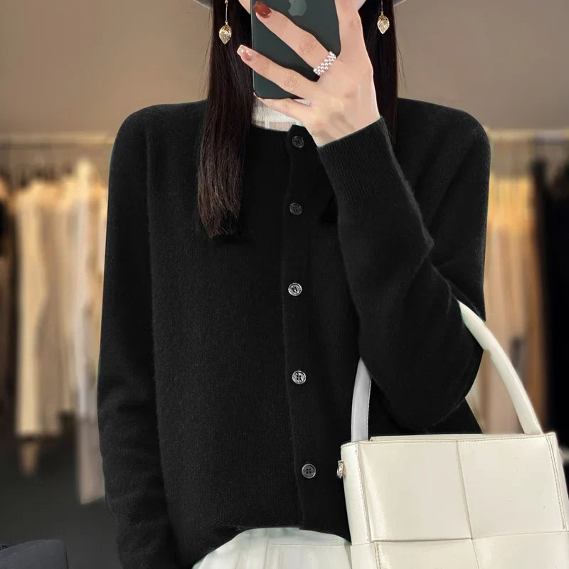 Eleanor | Women's Extra Fine Merino Wool Cardigan – Classic Knitwear