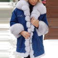 Freya | Women's Faux Fur Lined Denim Jacket – Warm Winter Jean Coat