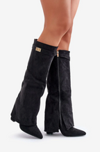Knee-High Boots with Cuff