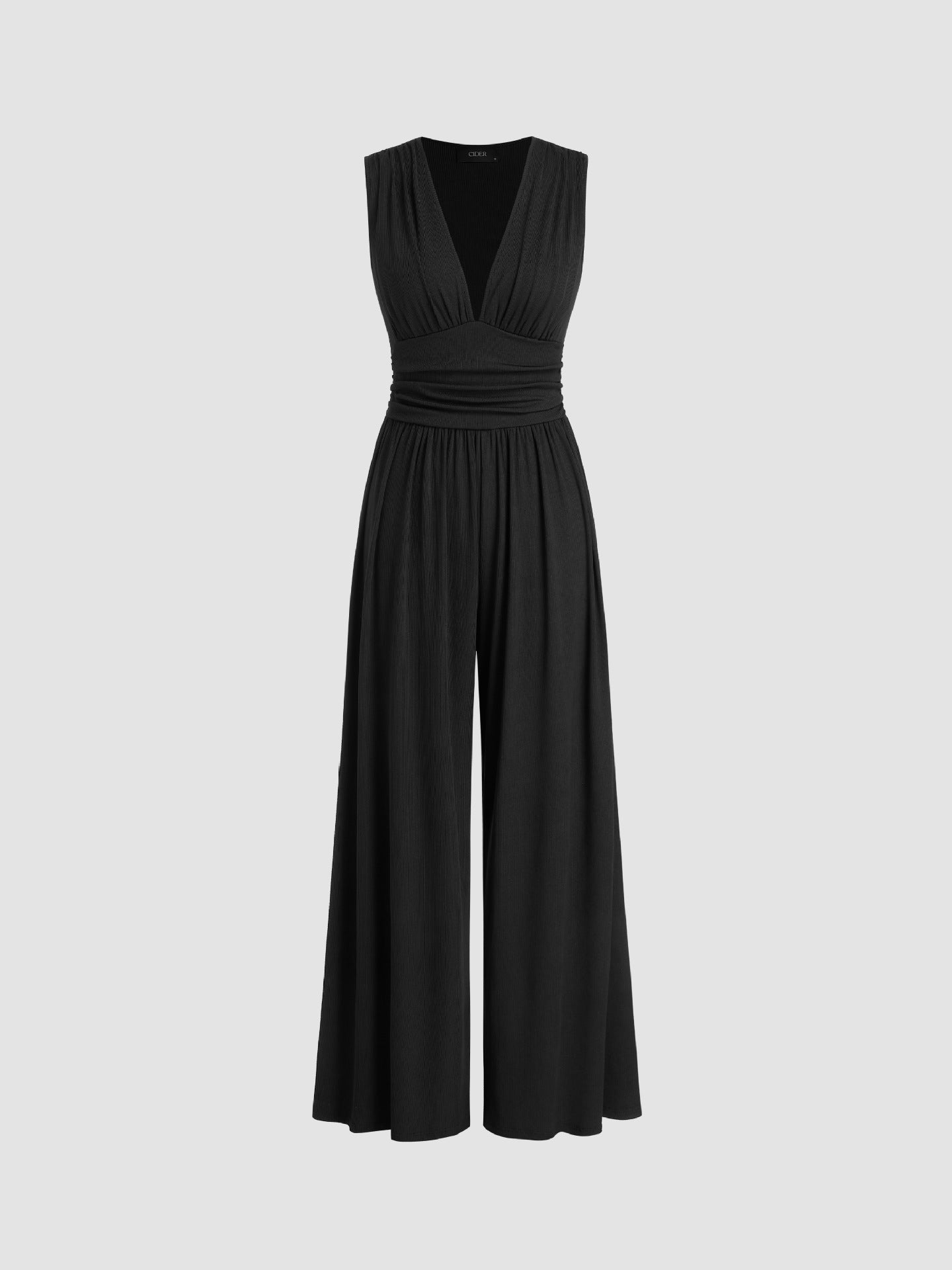 Sleeveless Wide-Leg Jumpsuit - Elegant Relaxed Occasion Fit