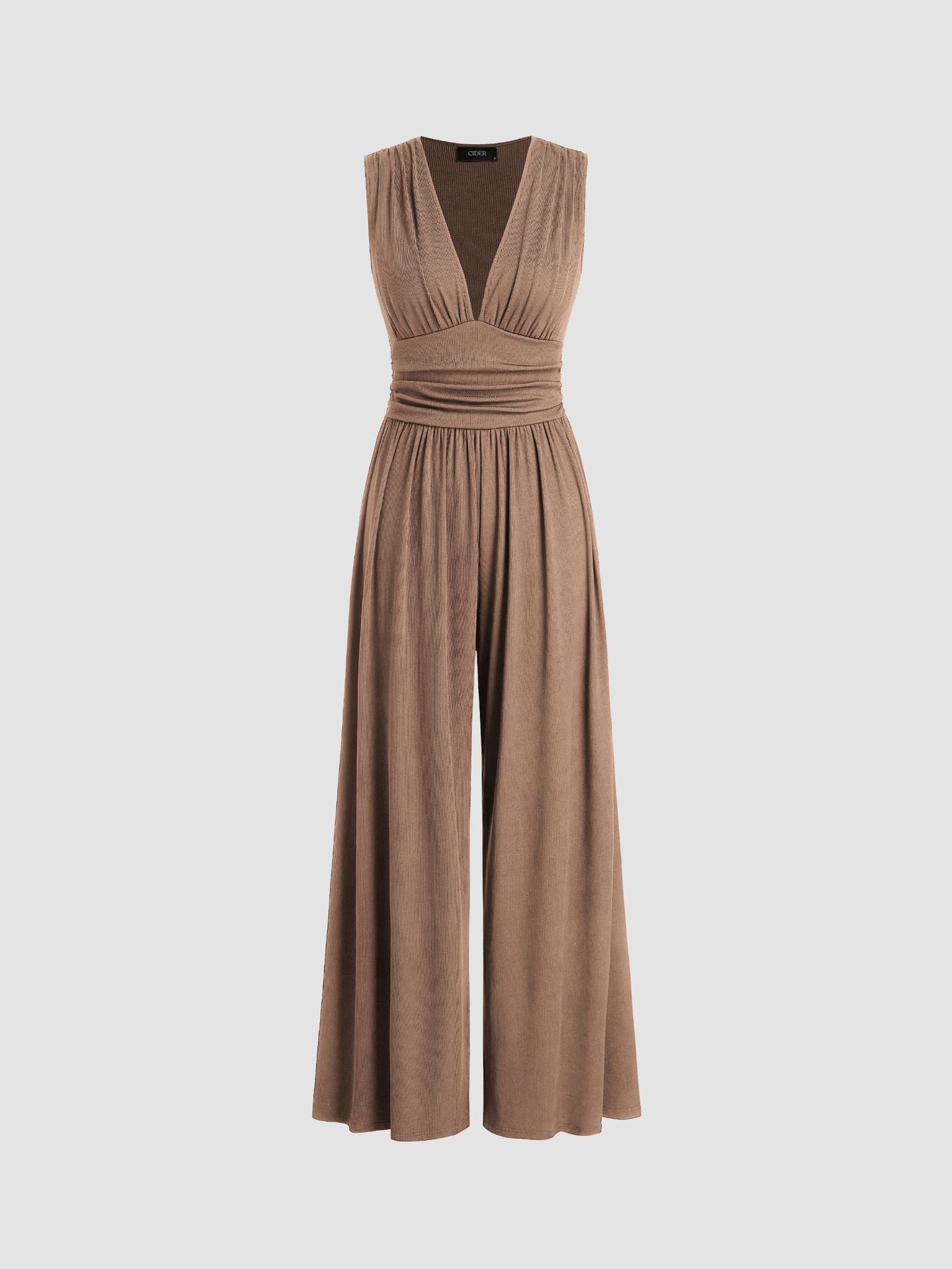 Sleeveless Wide-Leg Jumpsuit - Elegant Relaxed Occasion Fit