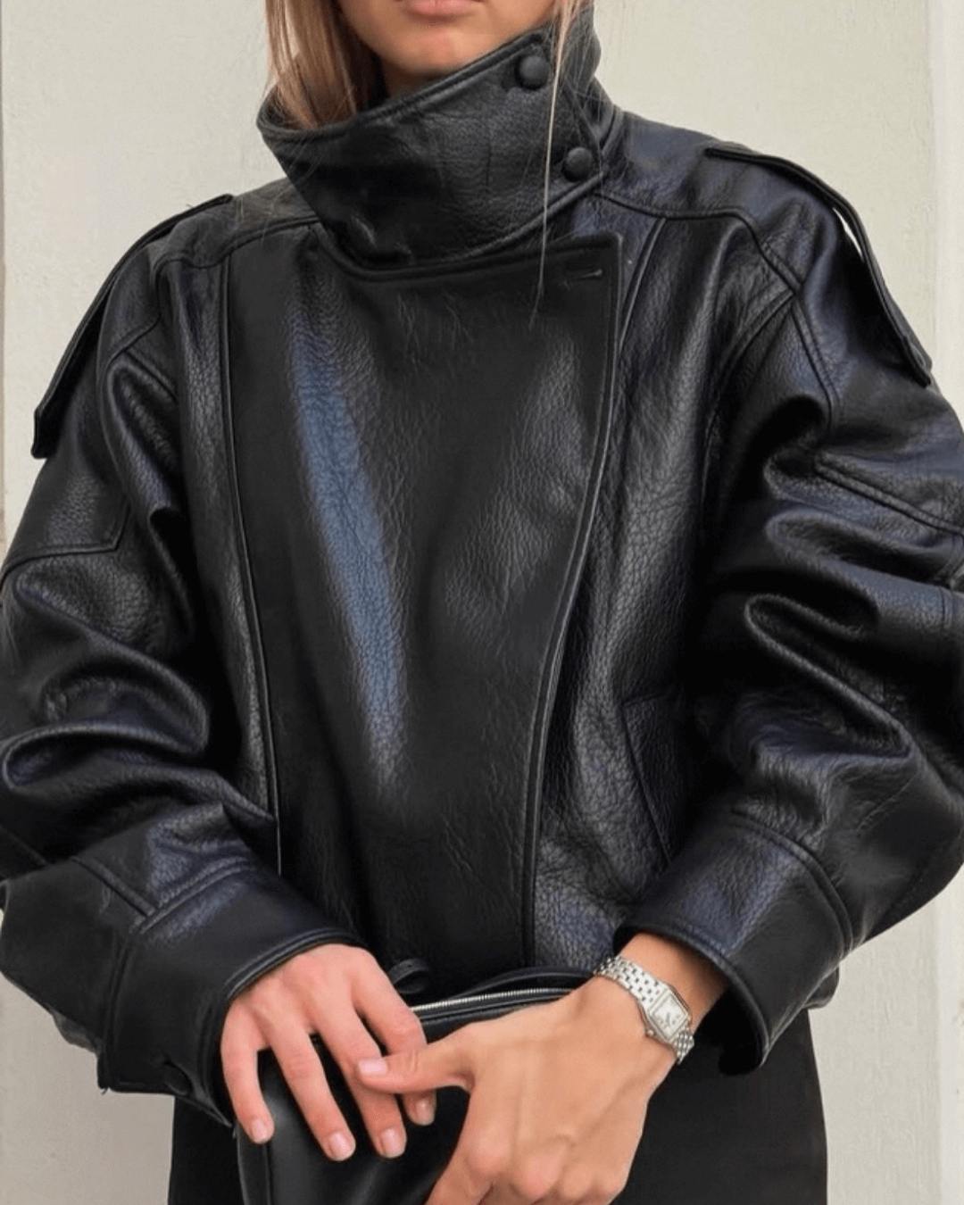 Asymmetrical Leather Jacket
