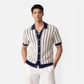 Striped Knit Polo Shirt - Lightweight Classic Summer Fit