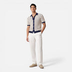 Striped Knit Polo Shirt - Lightweight Classic Summer Fit