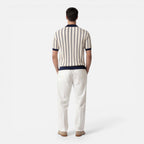 Striped Knit Polo Shirt - Lightweight Classic Summer Fit