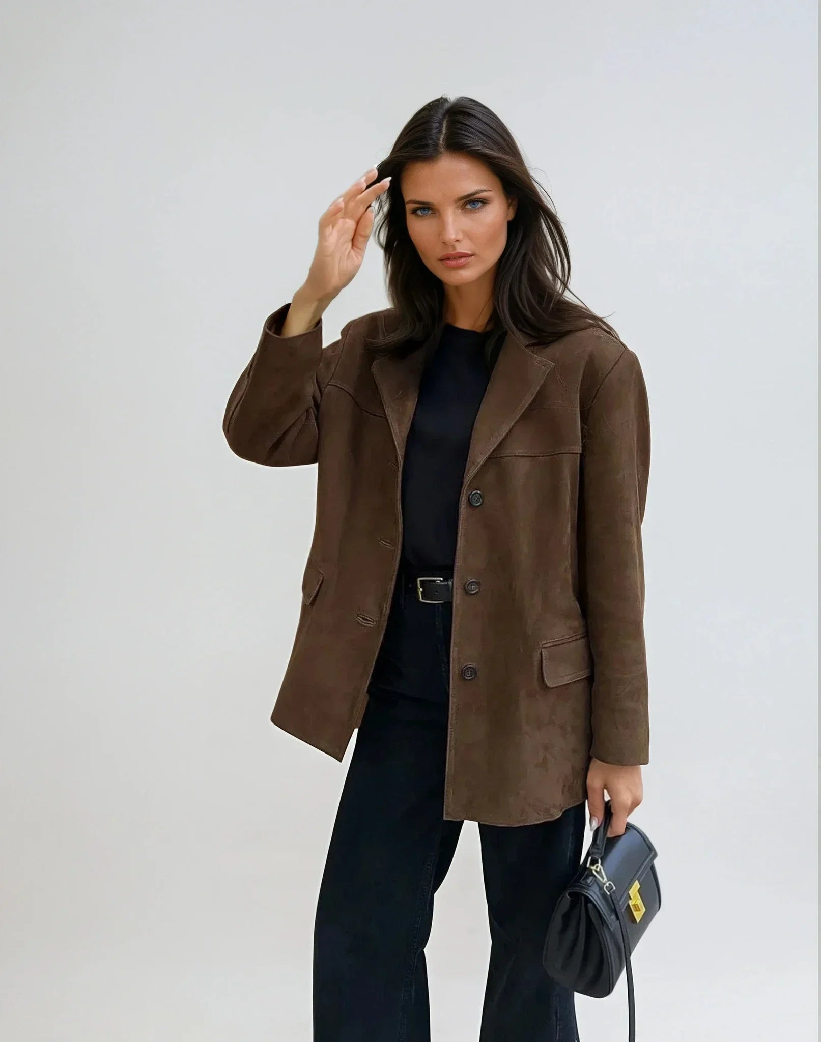 Suede Blazer Jacket - Relaxed Tailored Fit Lightweight Smart Casual Jacket for Everyday Layering and Modern Wear