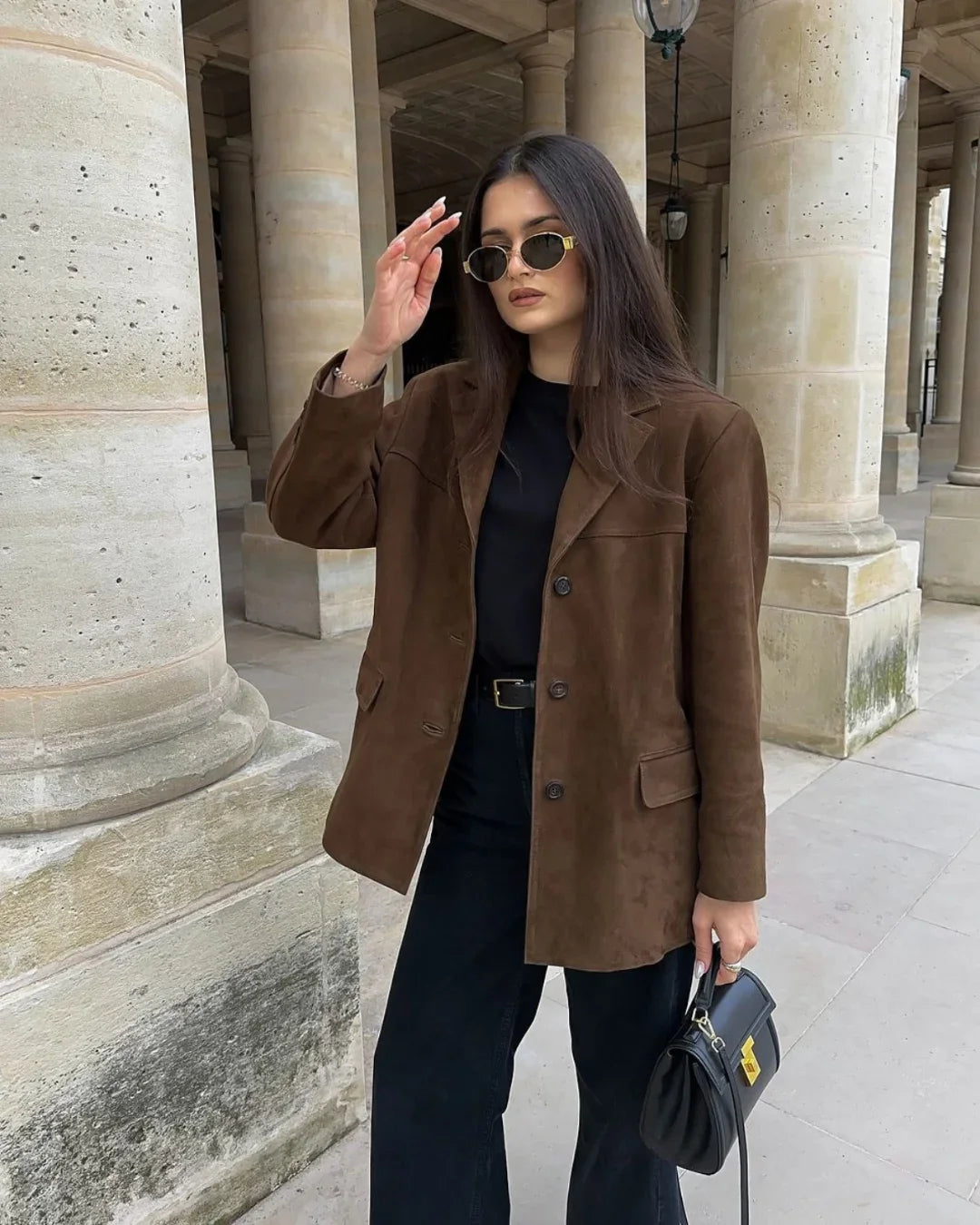 Suede Blazer Jacket - Relaxed Tailored Fit Lightweight Smart Casual Jacket for Everyday Layering and Modern Wear