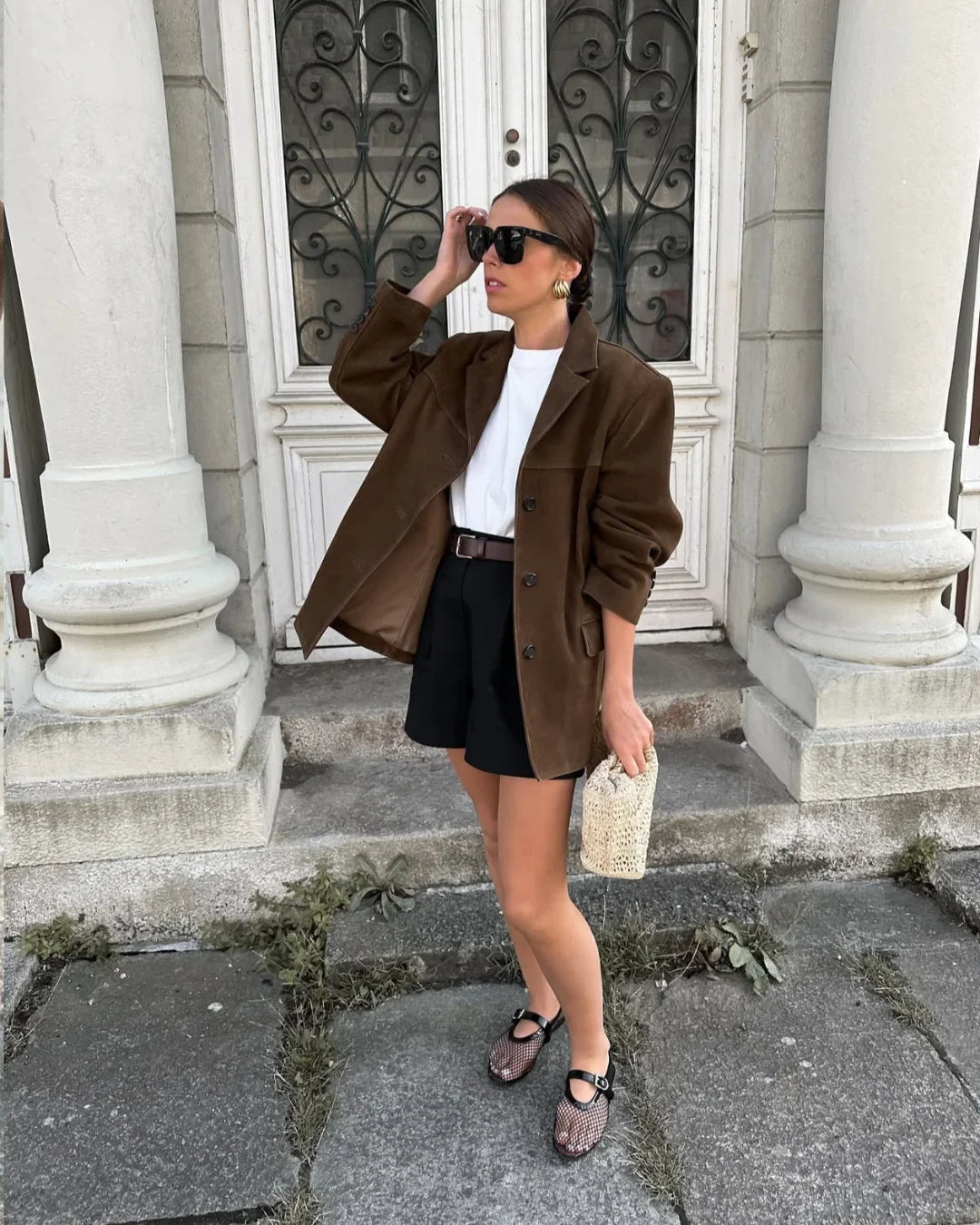 Suede Blazer Jacket - Relaxed Tailored Fit Lightweight Smart Casual Jacket for Everyday Layering and Modern Wear