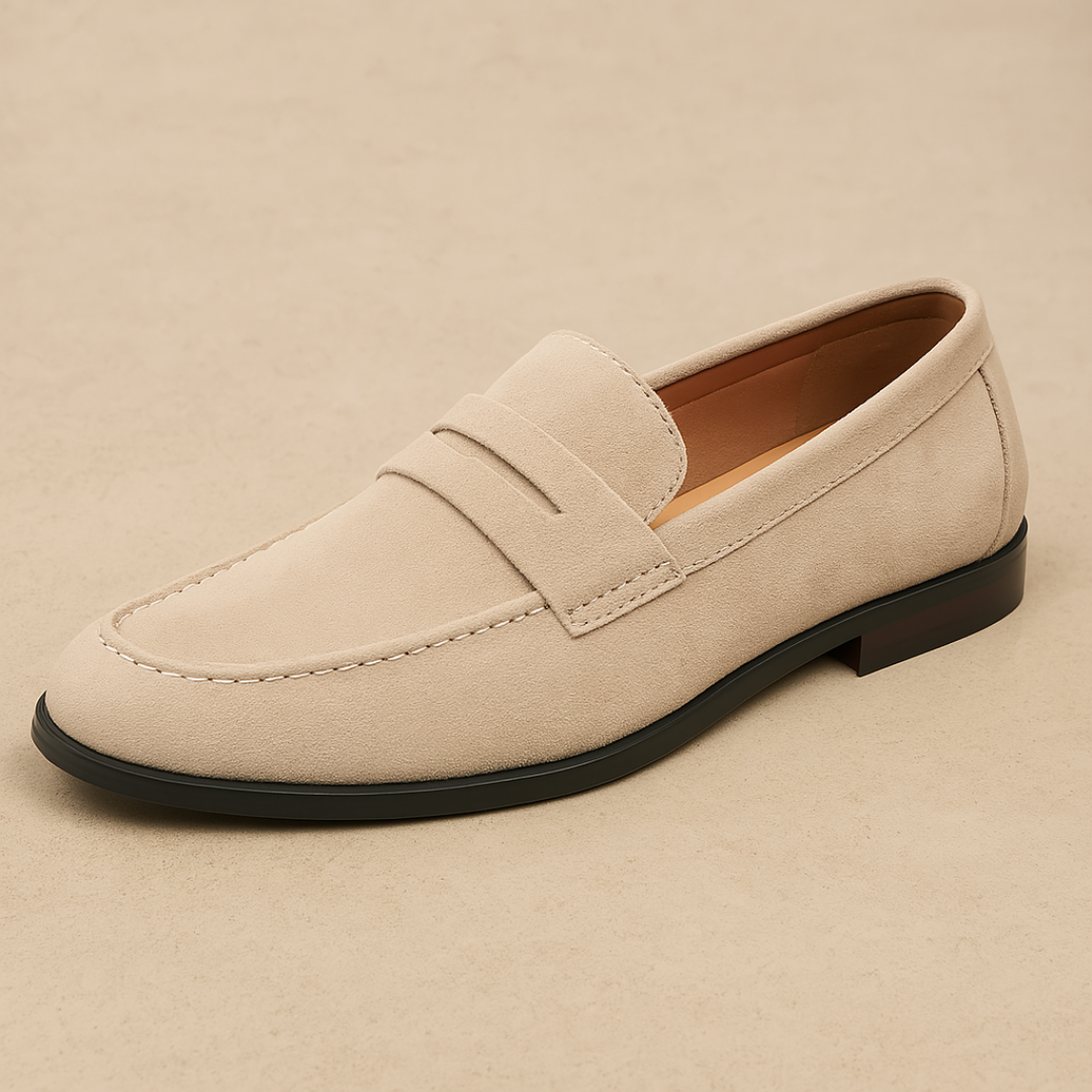 Suede Penny Loafers - Refined Smart Casual Slip-On