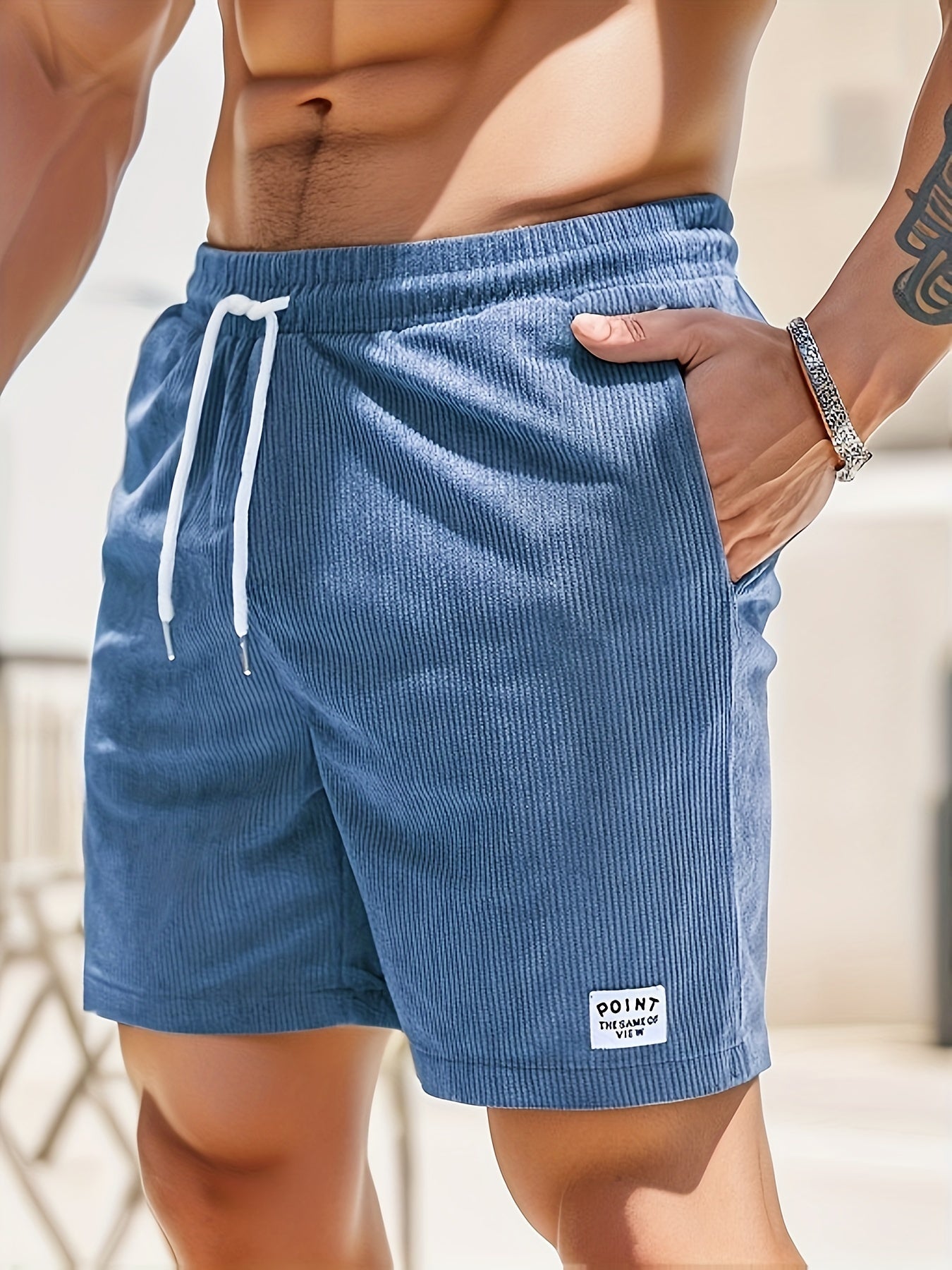 Swim Trunks - Relaxed Summer Fit Striped Swim Shorts for Beach Holidays and Poolside Wear