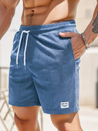 Swim Trunks - Relaxed Summer Fit Striped Swim Shorts for Beach Holidays and Poolside Wear