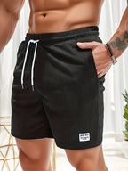 Swim Trunks - Relaxed Summer Fit Striped Swim Shorts for Beach Holidays and Poolside Wear