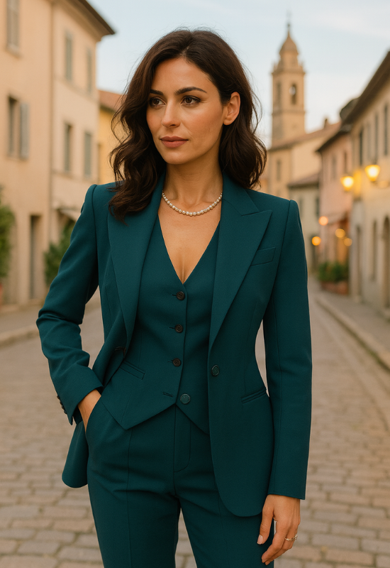 Women’s Three-Piece Suit – Blazer Waistcoat Trousers