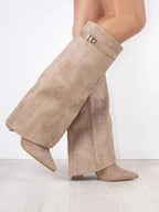 Knee-High Boots with Cuff