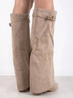 Knee-High Boots with Cuff