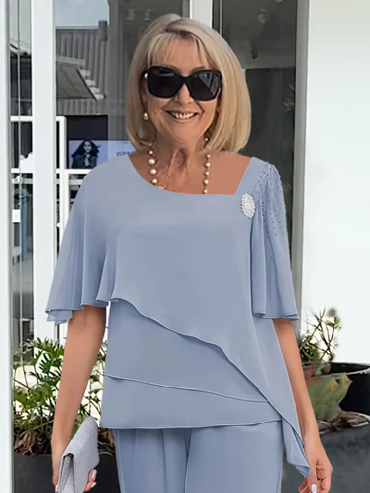 Layered Two-Piece Set - Elegant Relaxed Occasion Fit