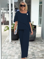 Layered Two-Piece Set - Elegant Relaxed Occasion Fit