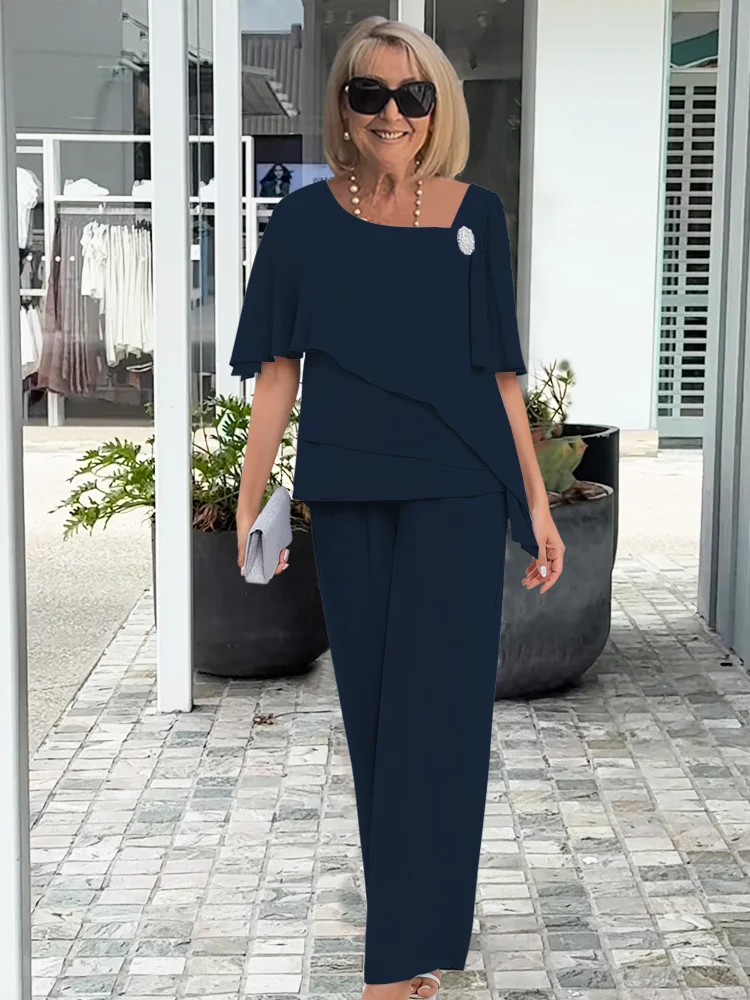 Layered Two-Piece Set - Elegant Relaxed Occasion Fit
