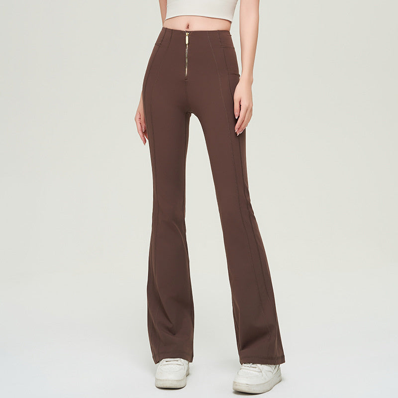 Charlotte | Women's Figure Enhancing Flared Trousers – Zip Fastening