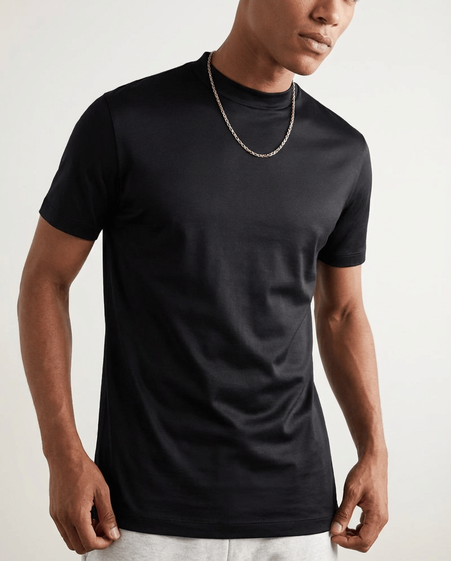 Shiny Crew-Neck T-Shirt – Sleek Casual Style