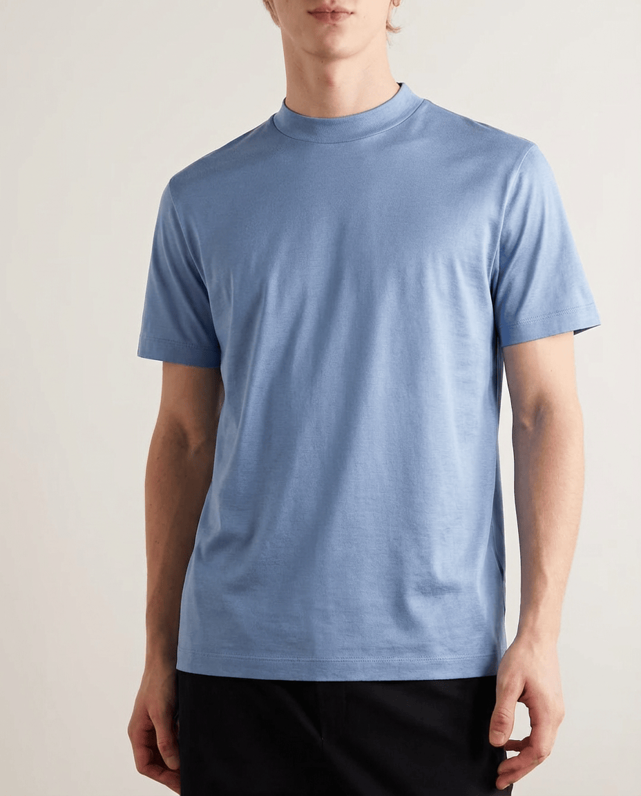 Shiny Crew-Neck T-Shirt – Sleek Casual Style