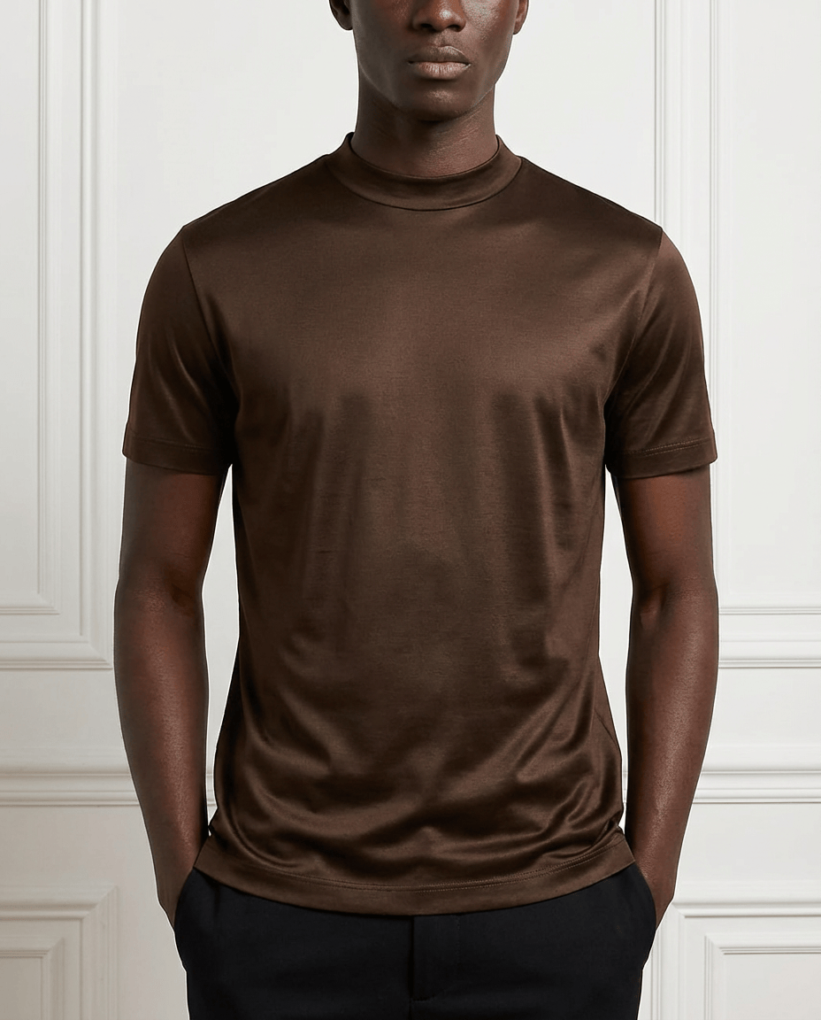 Shiny Crew-Neck T-Shirt – Sleek Casual Style