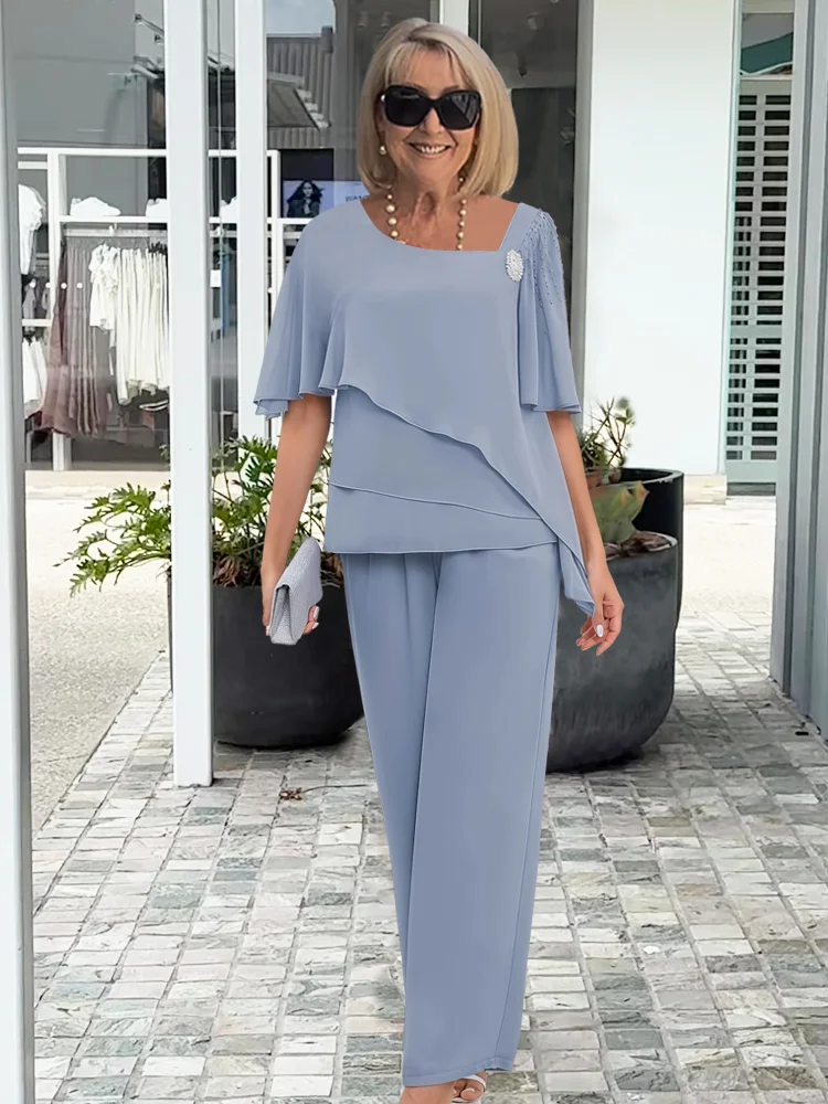 Layered Two-Piece Set - Elegant Relaxed Occasion Fit