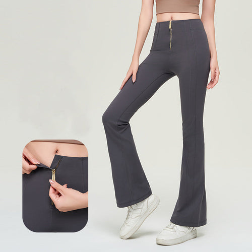 Charlotte | Women's Figure Enhancing Flared Trousers – Zip Fastening