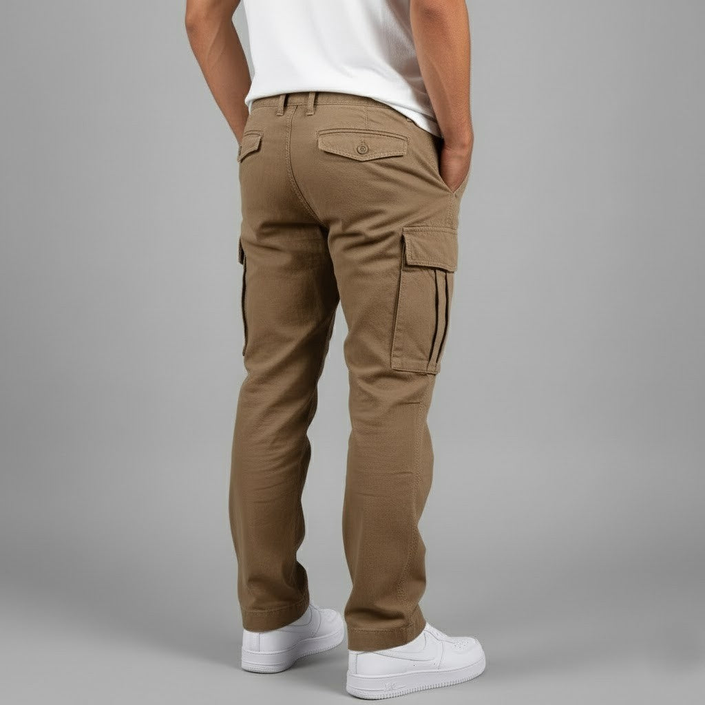 Men’s Relaxed Cargo Pants with Side Pockets Streetwear