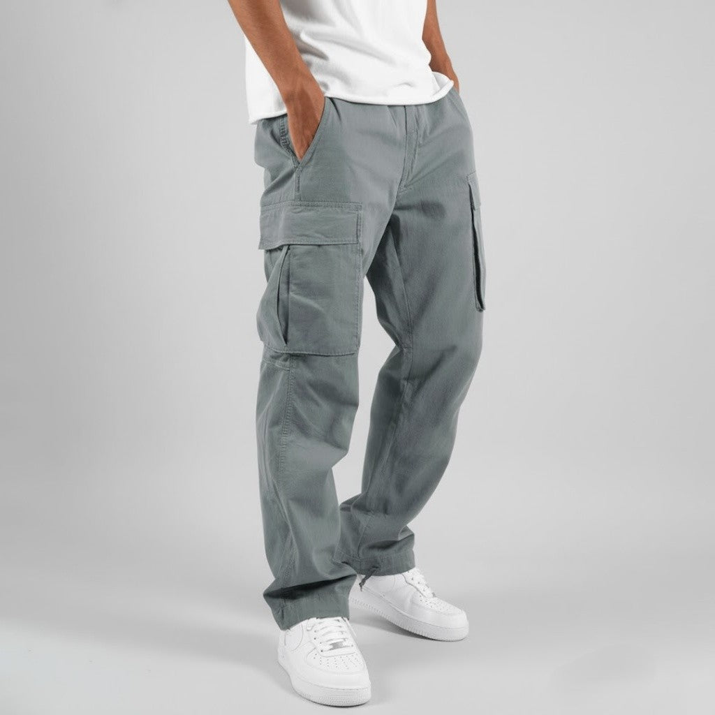 Men’s Relaxed Cargo Pants with Side Pockets Streetwear