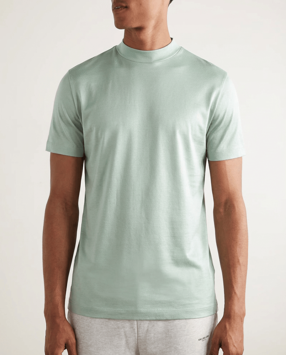 Shiny Crew-Neck T-Shirt – Sleek Casual Style