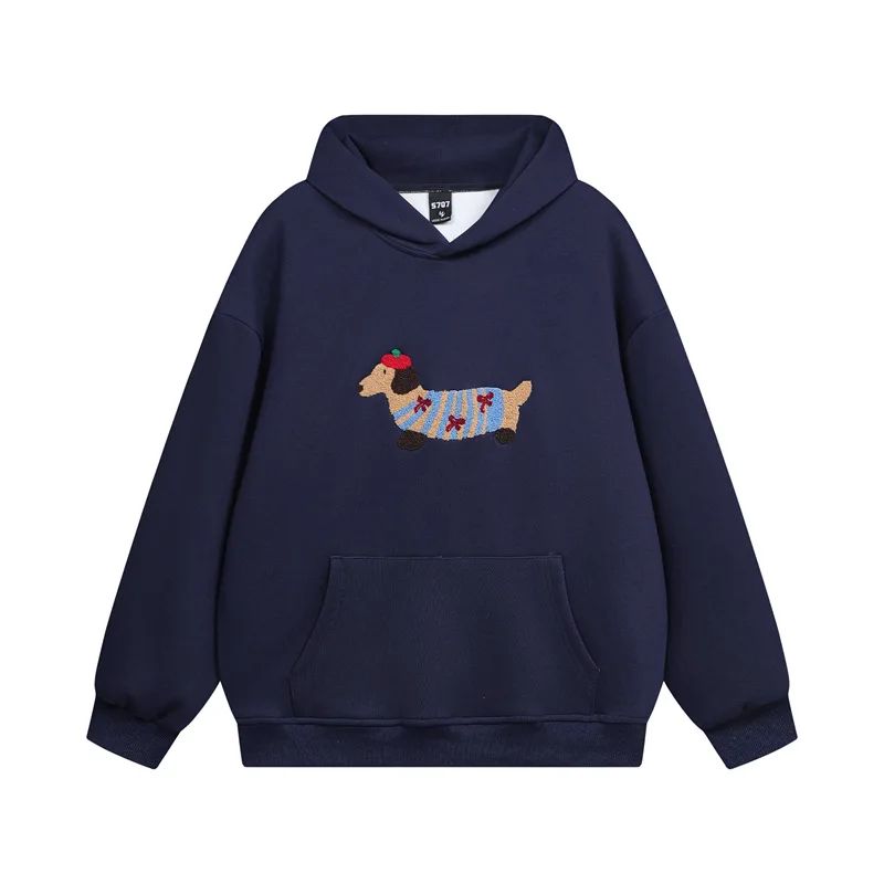 Unisex Oversized Hoodie with Dachshund Embroidery
