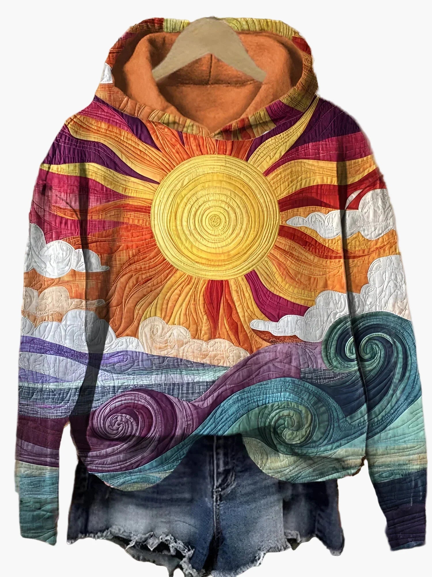 Daisy | Women's Graphic Hoodie – Sun & Sea Print Boho Pullover