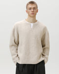 Cable Knit Notch Neck Sweater – Classic Warm Knit