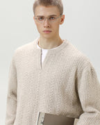 Cable Knit Notch Neck Sweater – Classic Warm Knit