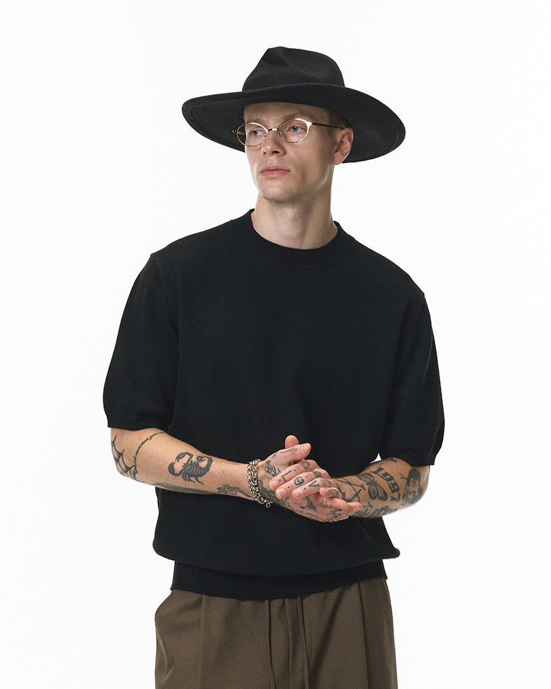 Soft Cozy Short Sleeve Knit T-Shirt – Lightweight