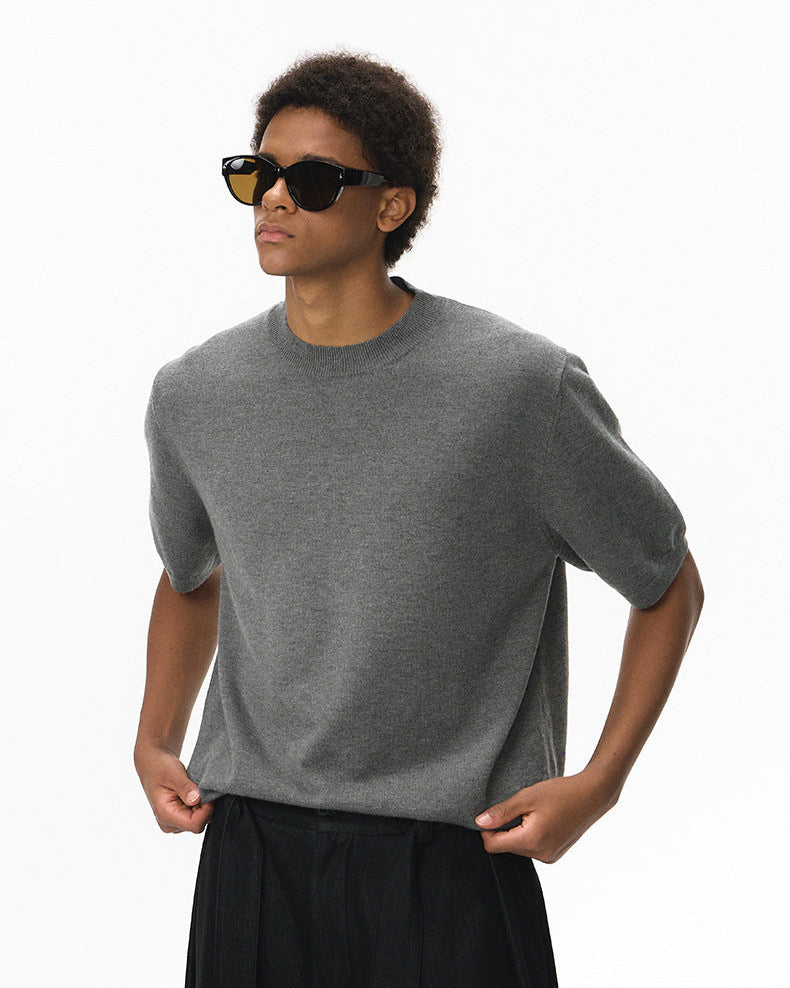 Soft Cozy Short Sleeve Knit T-Shirt – Lightweight