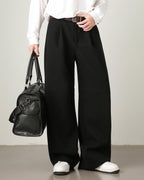 Men’s Wool Blend Wide-Leg Trousers – Smart Tailored