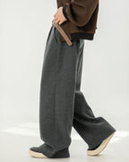 Men’s Wool Blend Wide-Leg Trousers – Smart Tailored