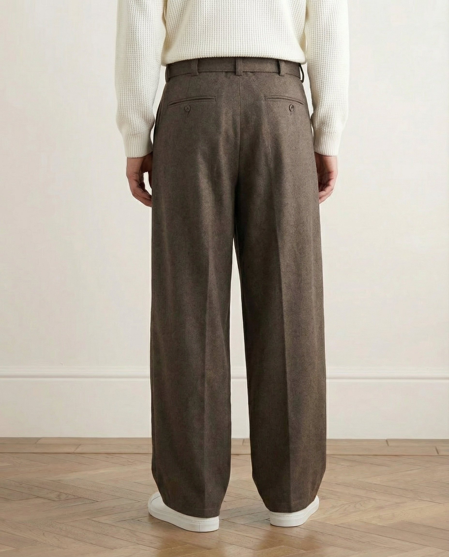 Wool-Blend Wide-Leg Trousers
