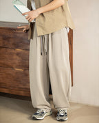 Relaxed Wide-Leg Drawstring Trousers for Men – Comfort