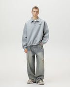 Oversized Embroidered Polo Sweater